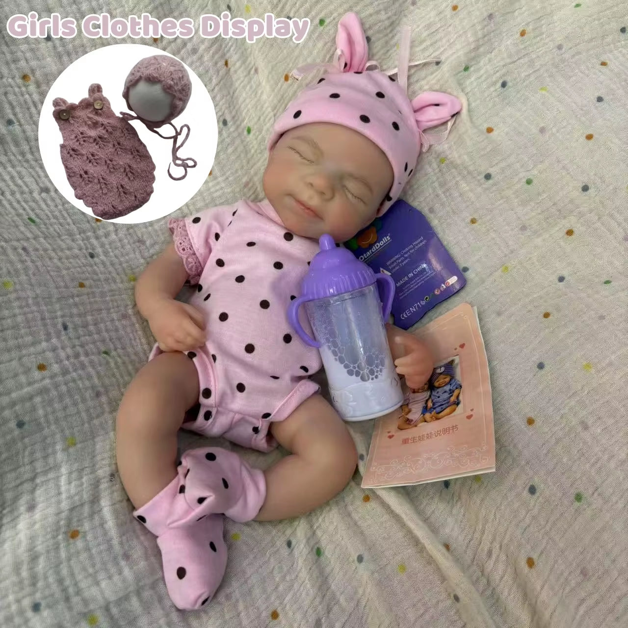 1PC/2 Clothes 33CM Open Mouth Pascale Soft Silicone Bebe Reborn Girl Doll 3D Painted Skin Cute Outfits Lifelike Newborn Dolls