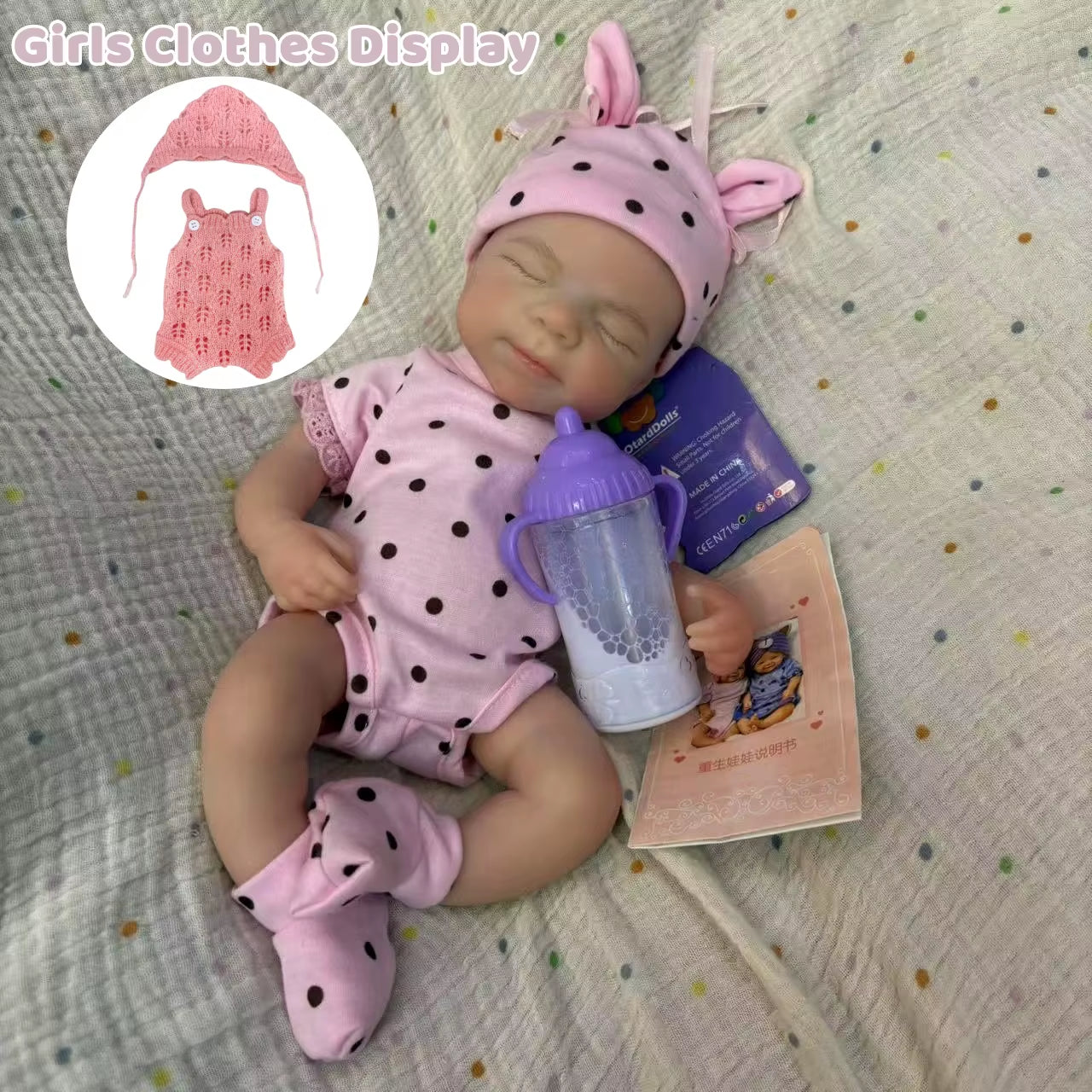 1PC/2 Clothes 33CM Open Mouth Pascale Soft Silicone Bebe Reborn Girl Doll 3D Painted Skin Cute Outfits Lifelike Newborn Dolls